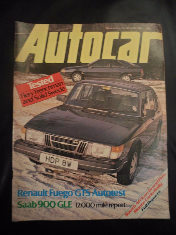 Autocar - w/e 30 January 1982 - Renault Fuego - Saab 900