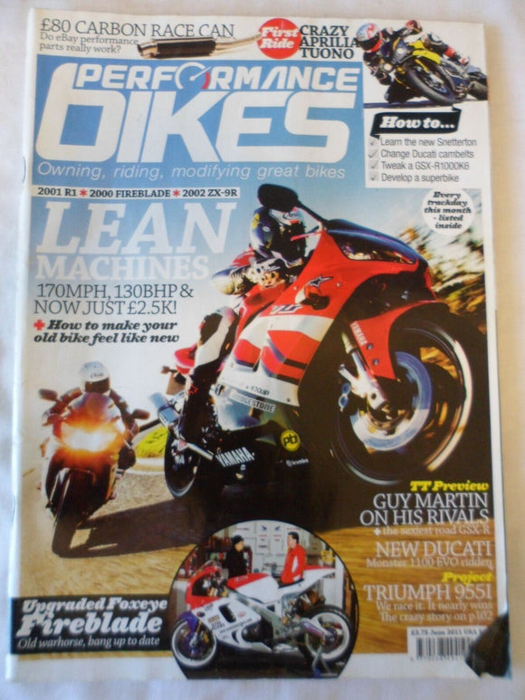 Performance Bikes - June 2011 - Fireblade - 955i - Ducati 1100