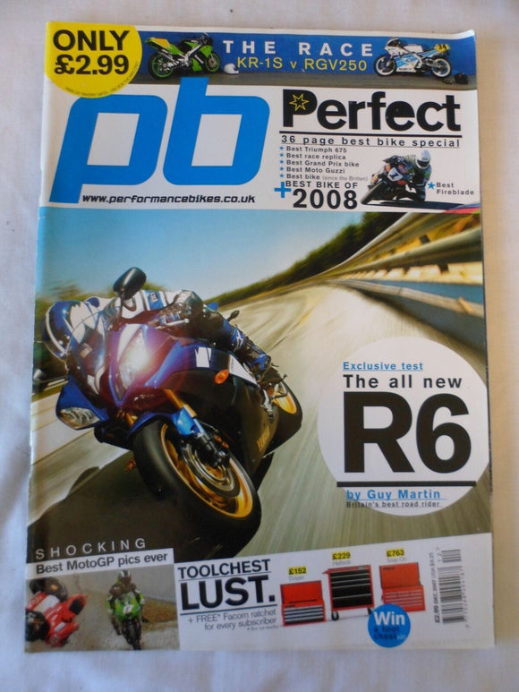 Performance Bikes - December 2007 - R6 - Kr 1S vs RGV250