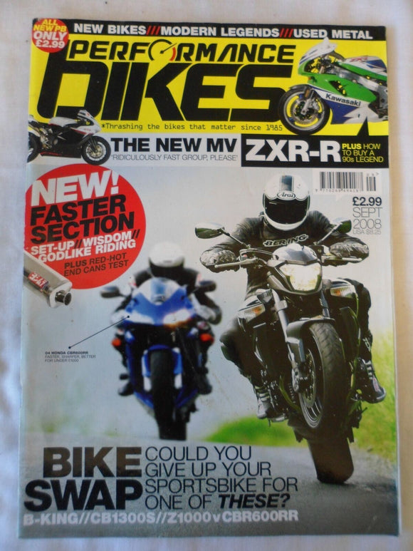 Performance Bikes - September 2008 - ZXR R - Z1000 - CBR600RR