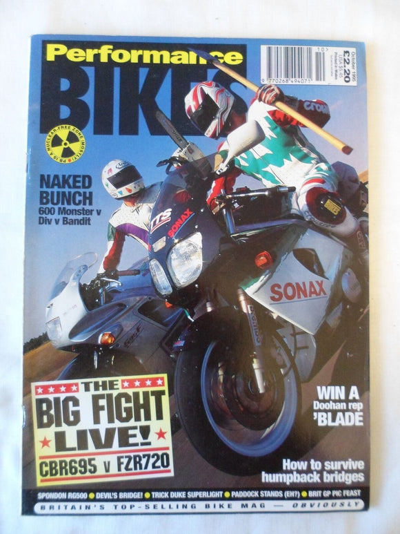 Performance Bikes - October 1995 - CBR 695 - FZR 720 - 600 Monster