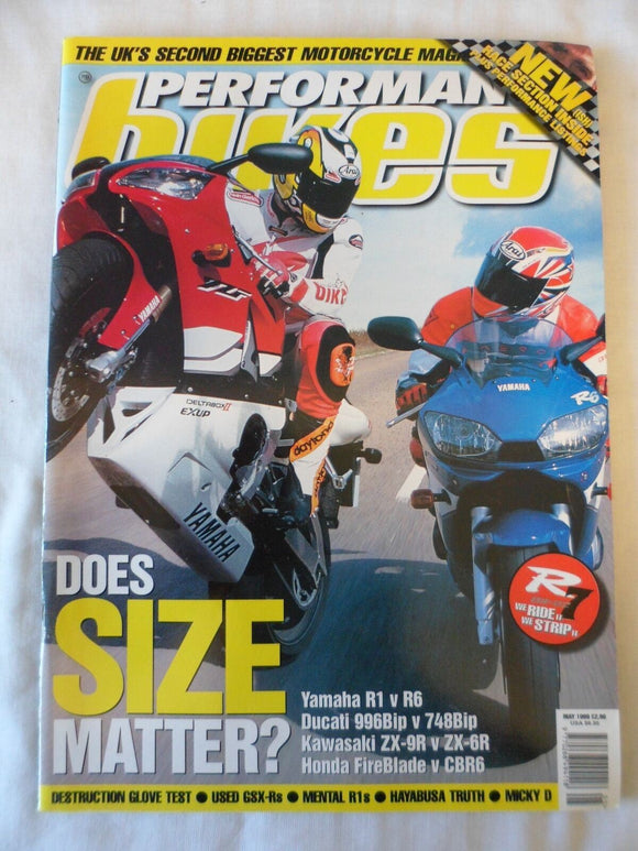 Performance Bikes - May 1999 - R1 vs R6 - 996 vs 748 - zx9r vs zx6r - blade