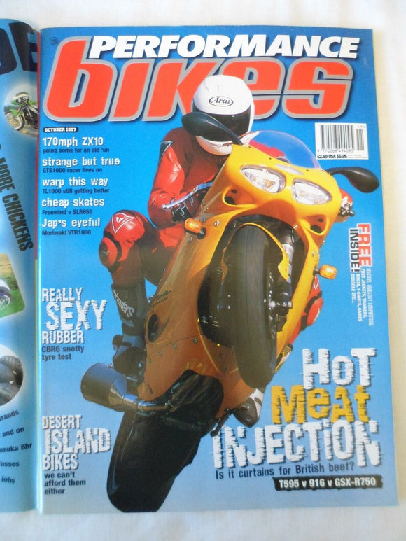 Performance Bikes - October 1997 - ZX10 - T595 - 916 - GSX R750