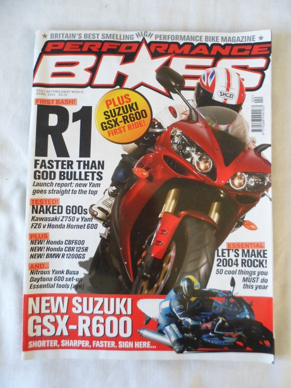 Performance Bikes - April 2004 -  GSX R600 - R1 - Daytona 600 set up