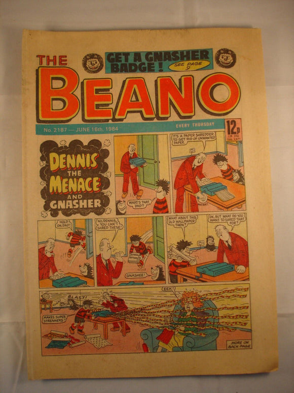 Beano Comic - 2187 - June 16th 1984