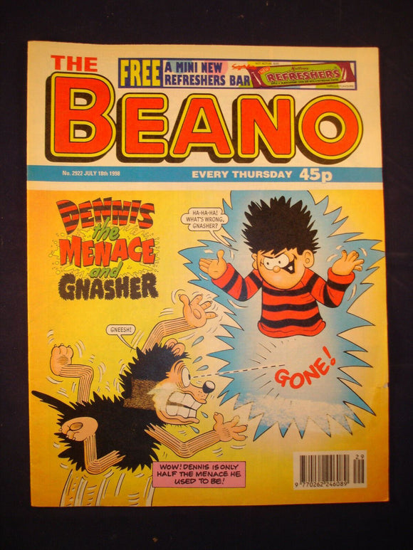 P - Beano Comic # 2922 - 18th July 1998  -