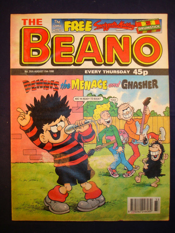 P - Beano Comic # 2926 - 15th August 1998  -