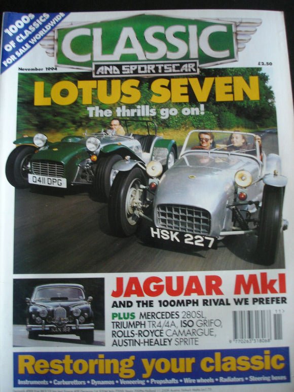 CLASSIC & SPORTSCAR -Lotus seven - Jag Mk1   Nov 1994