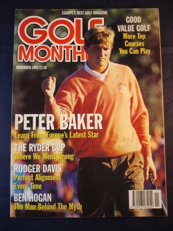 Vintage Golf Monthly - November 1993 - Birthday gift for the Golfer