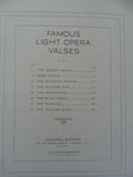 piano solo FAMOUS LIGHT OPERA VALSES - Vintage Sheet Music -